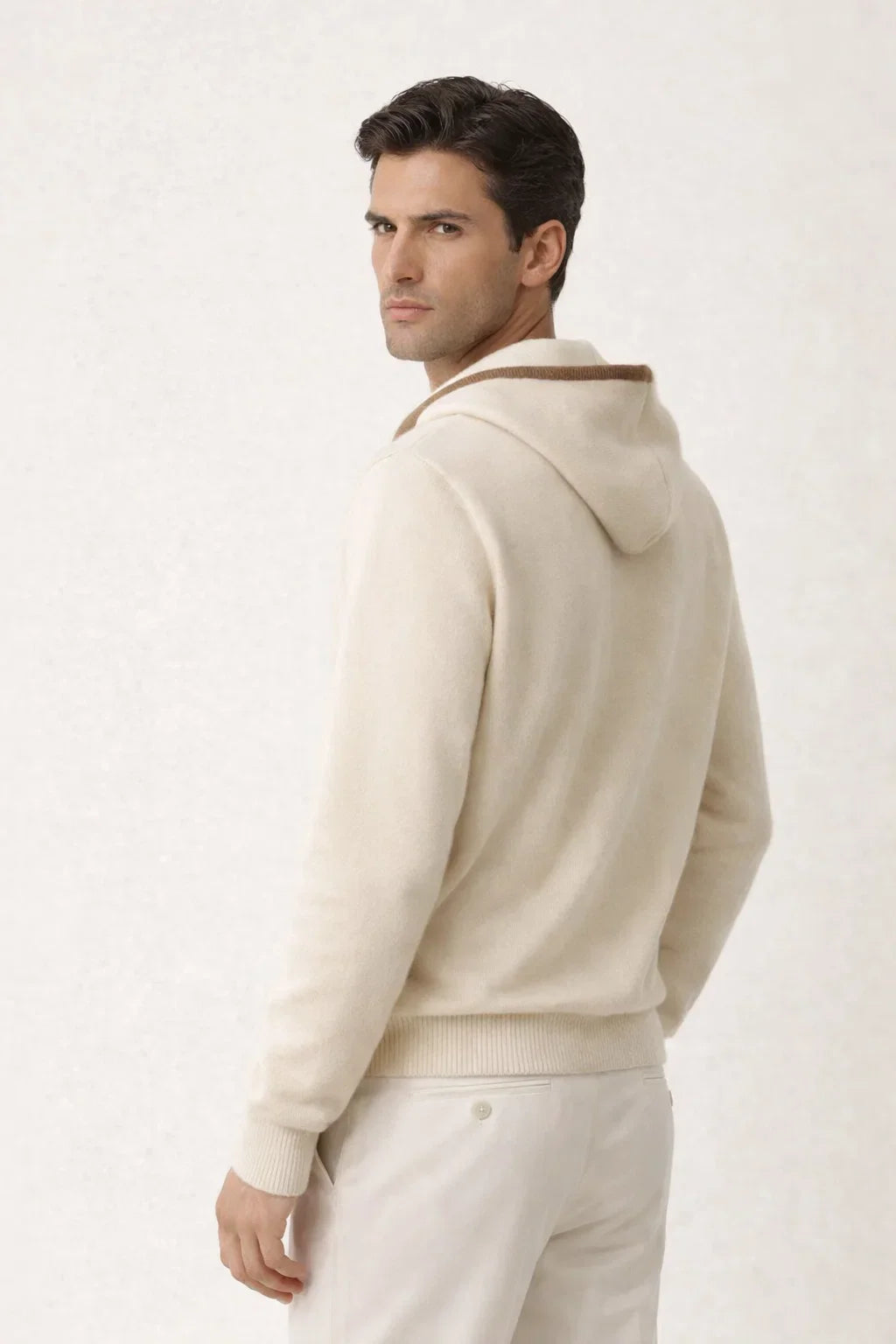 Santoni Extrafine Hoodie Cream