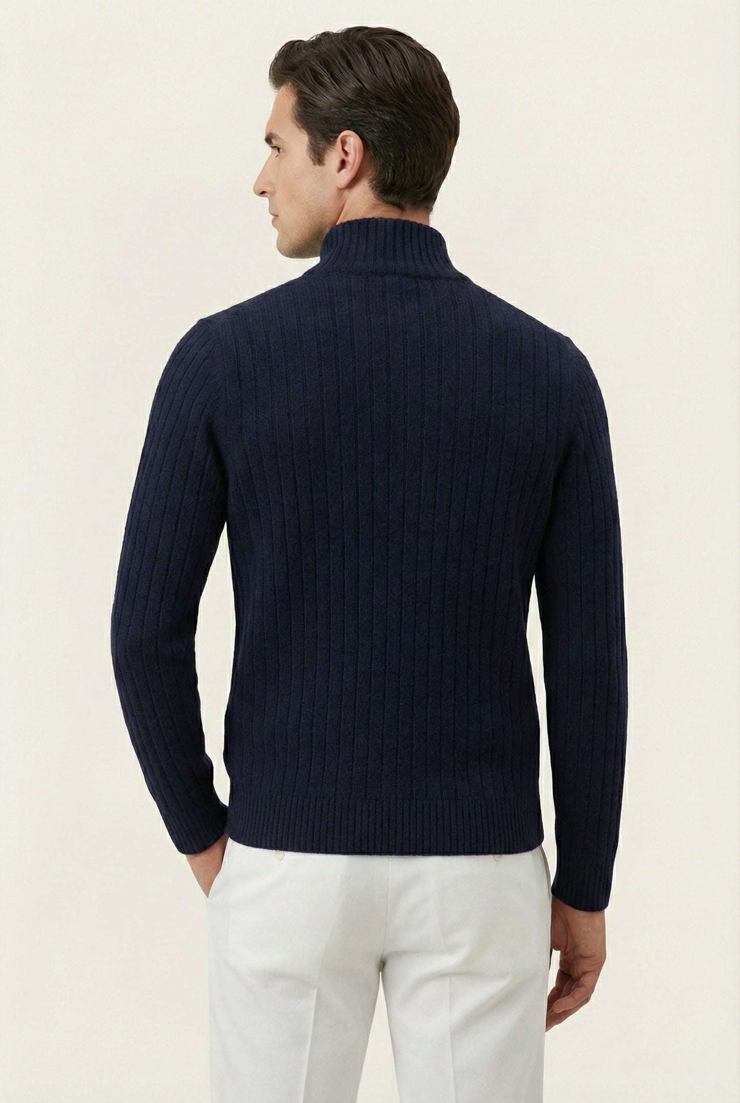 Gilet côtelé bleu marine Léon