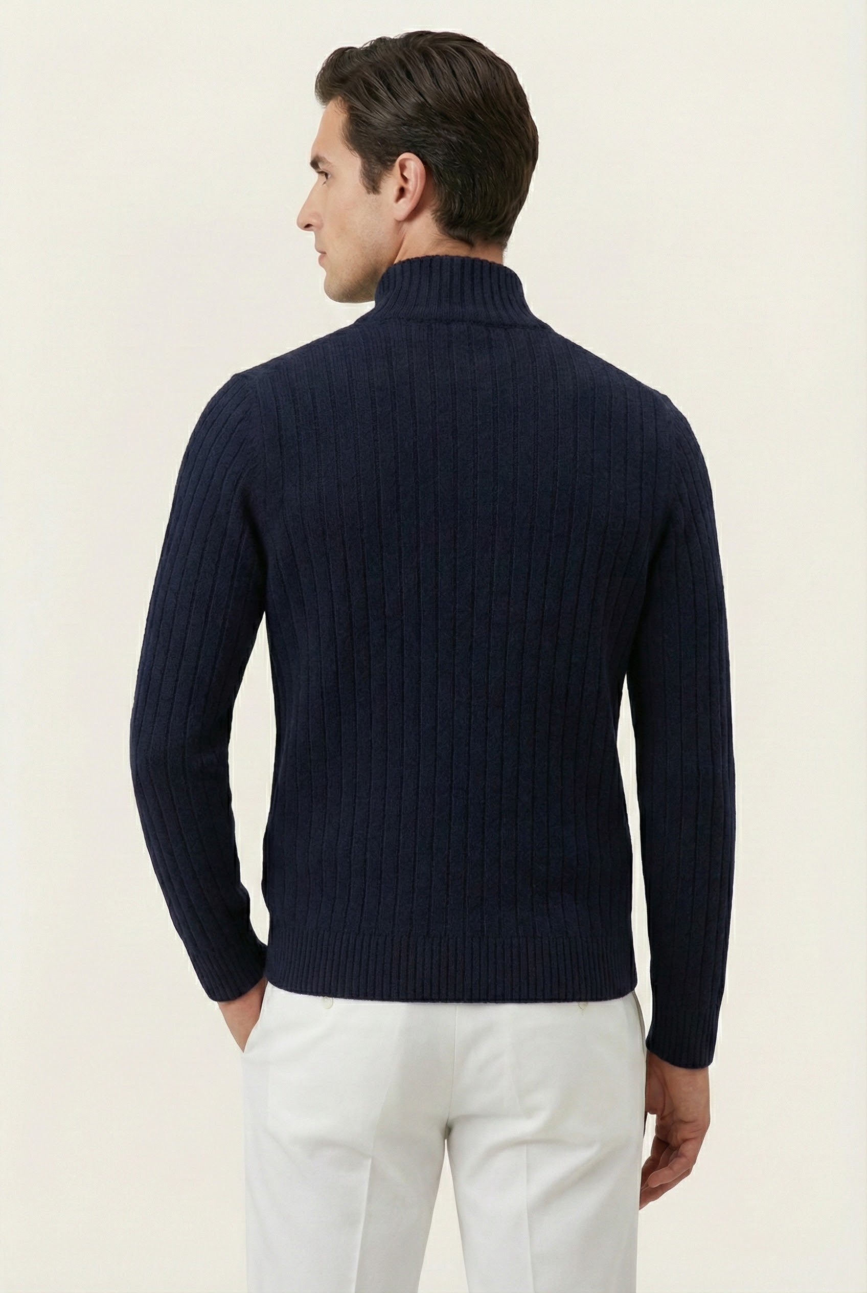 Gilet côtelé bleu marine Léon