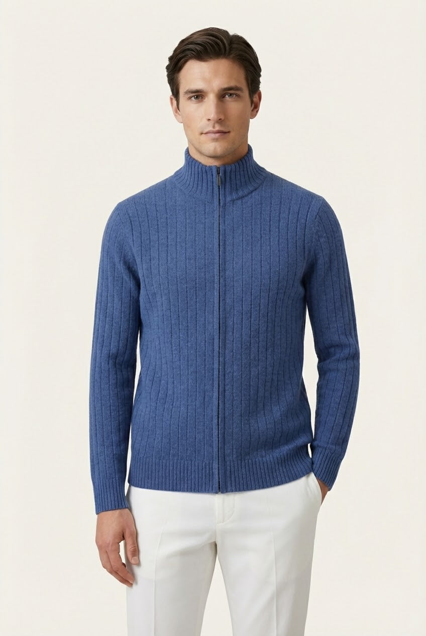 Gilet côtelé bleu clair Léon