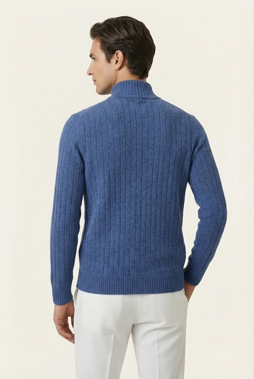 Gilet côtelé bleu clair Léon