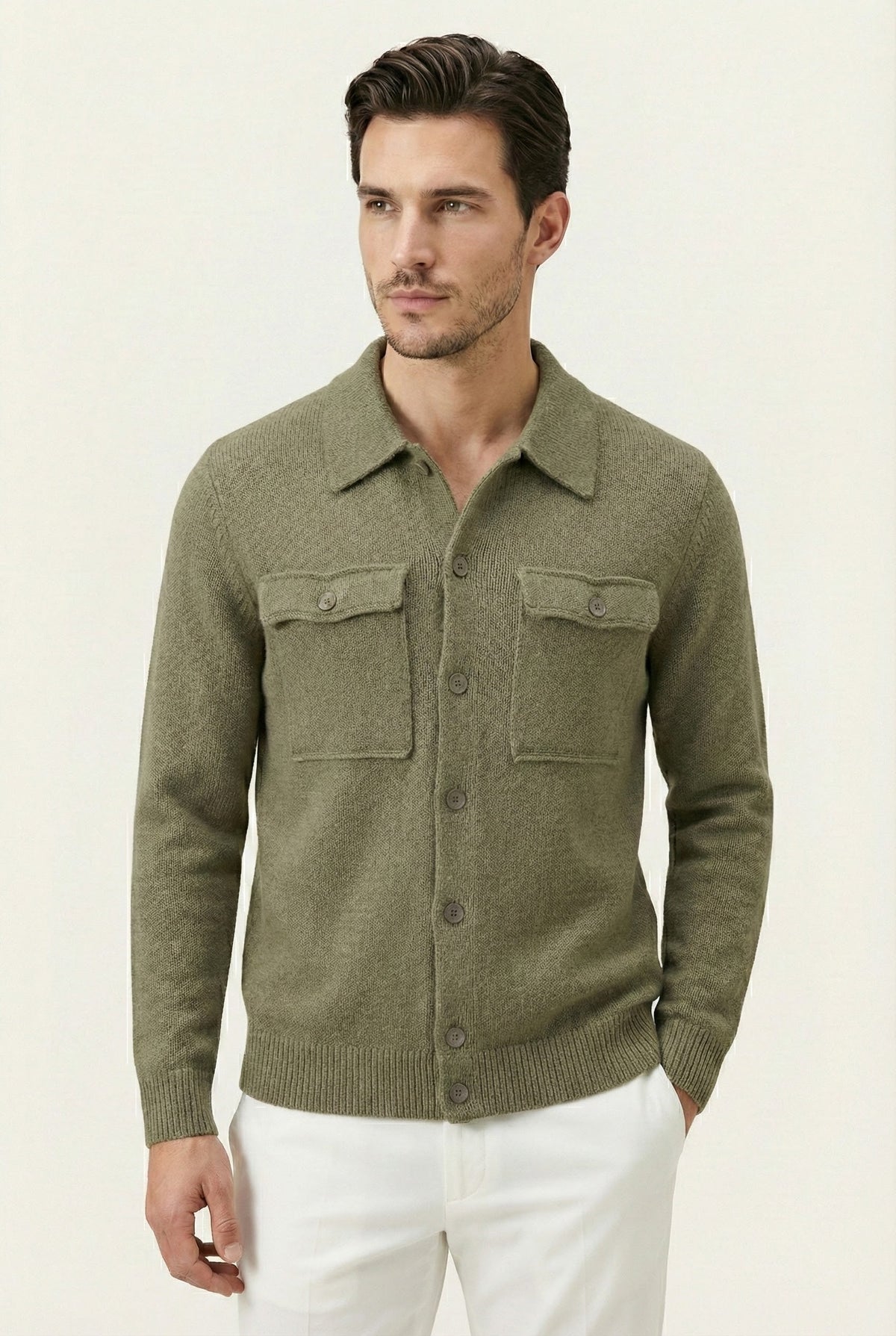 Gilet en maille vert Santiago