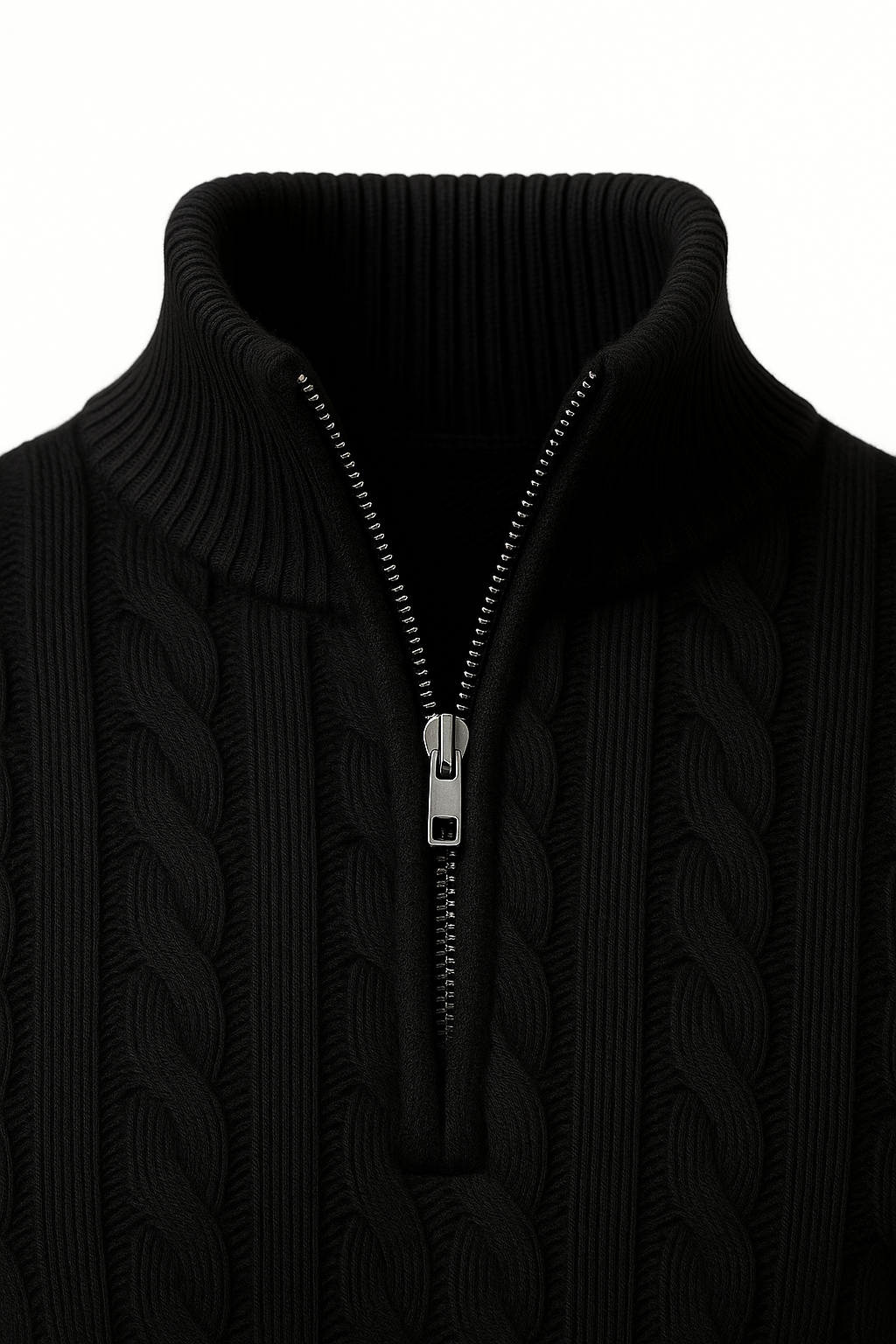 Pull zippé noir Sero