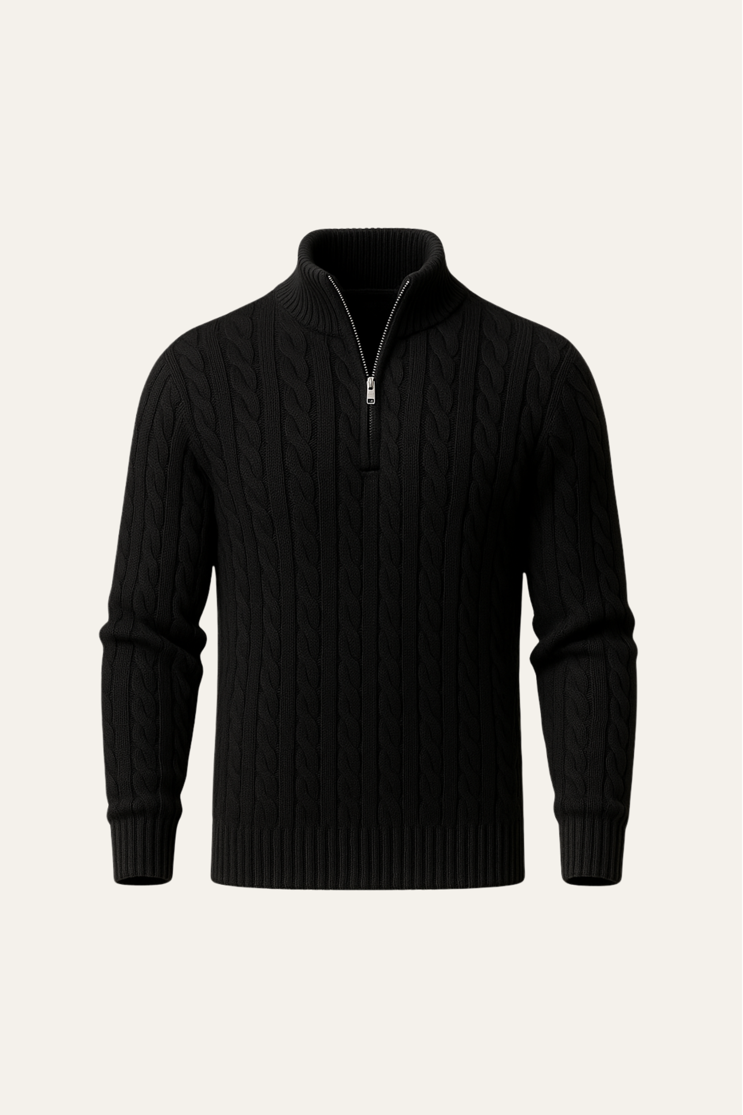 Pull zippé noir Sero