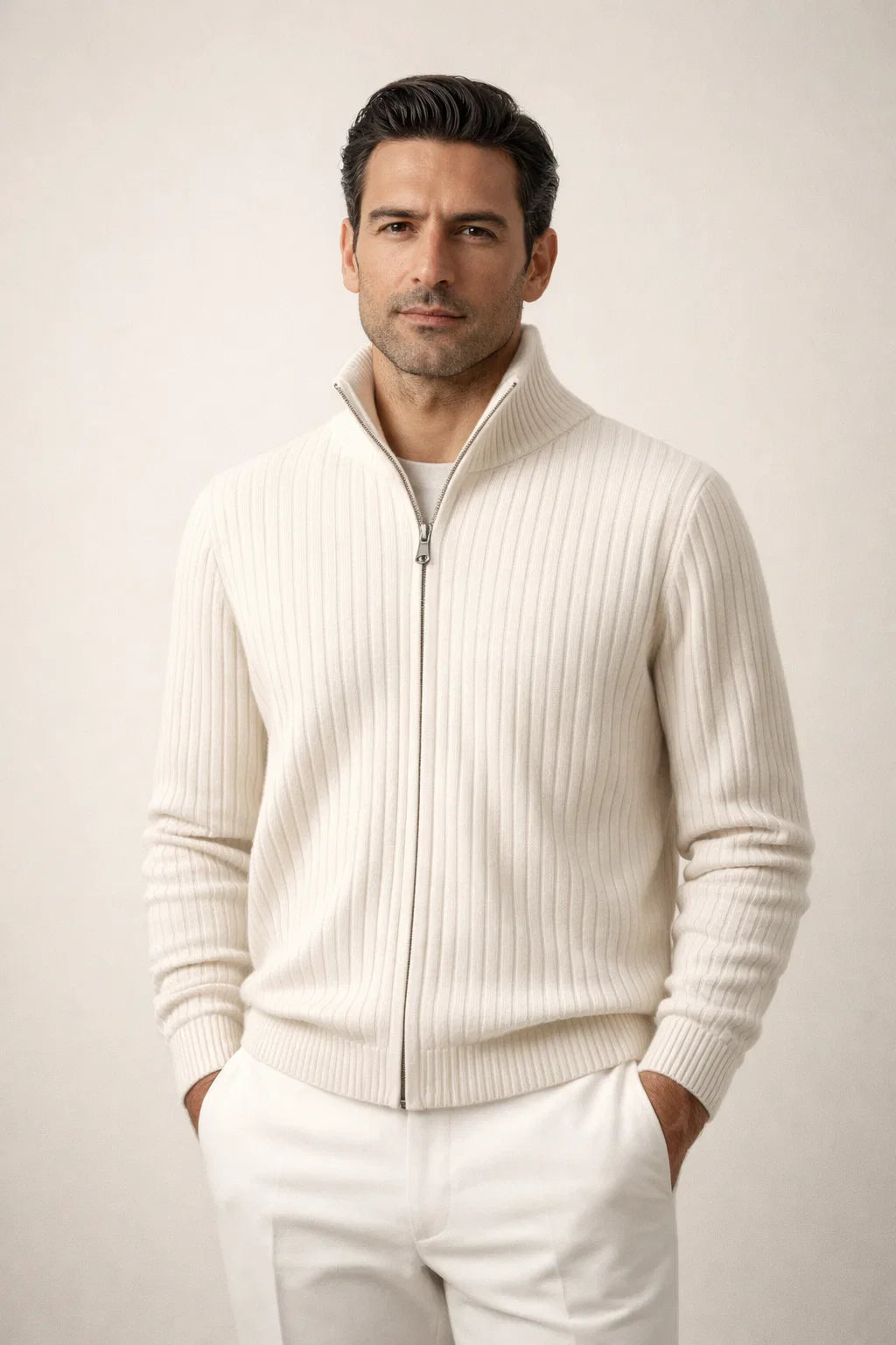 Enrico Knit Vest Ivory