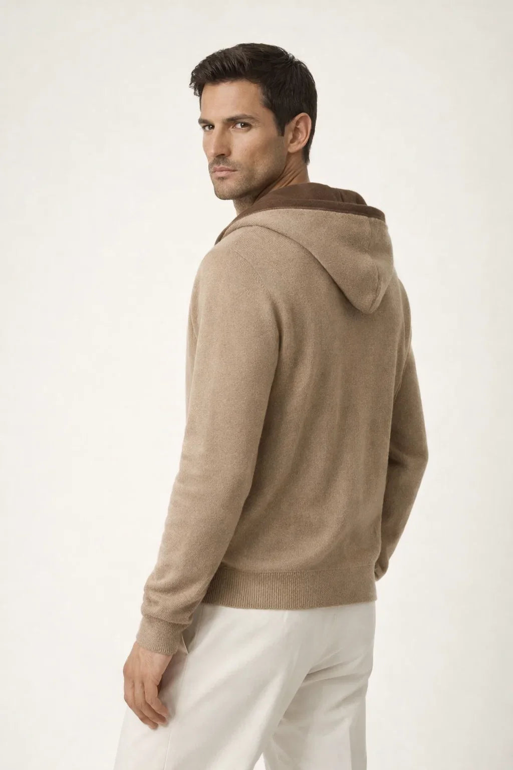 Santoni Extrafine Hoodie Cream