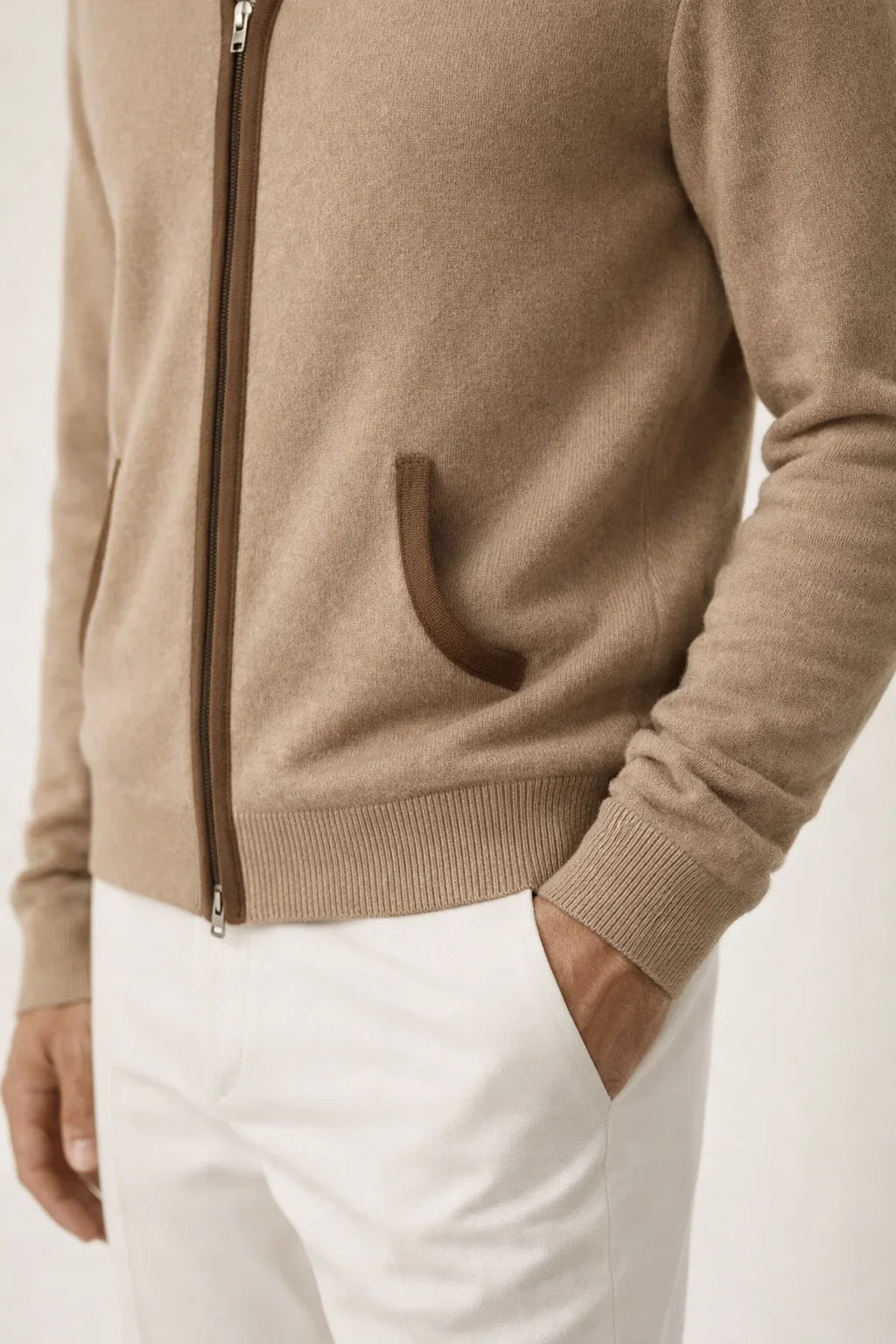 Santoni Extrafine Hoodie Cream