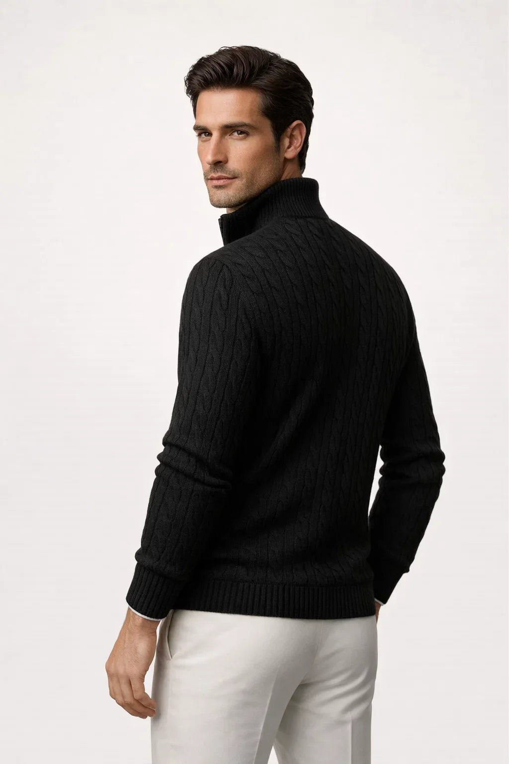 Pull zippé noir Sero