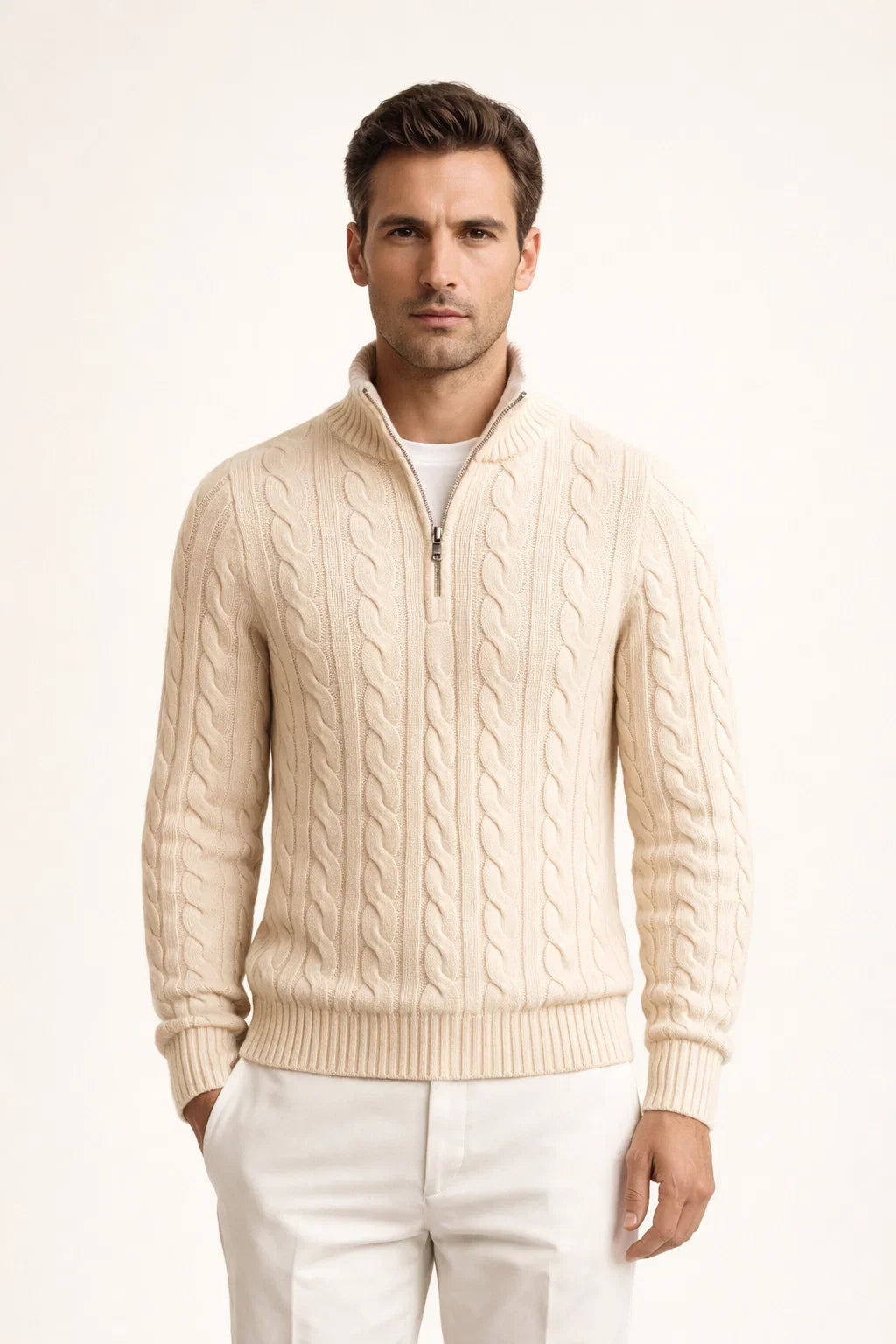 Sero Zip Knit Beige
